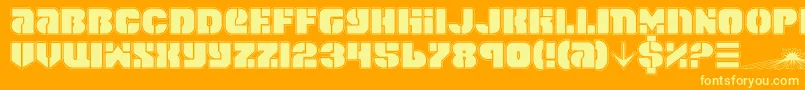 Шрифт SpaceCruiserPro – жёлтые шрифты на оранжевом фоне