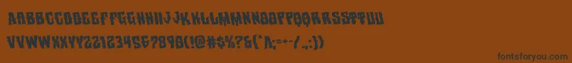 フォントWarlocksalerotate – 黒い文字が茶色の背景にあります