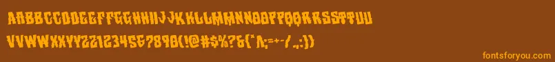 Warlocksalerotate Font – Orange Fonts on Brown Background