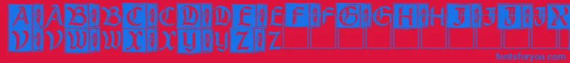 フォントRustick – 赤い背景に青い文字