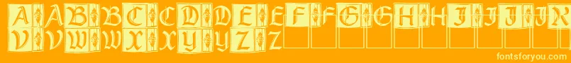 Rustick-Schriftart – Gelbe Schriften auf orangefarbenem Hintergrund