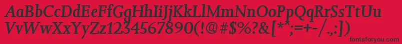 JessicaMediumita Font – Black Fonts on Red Background