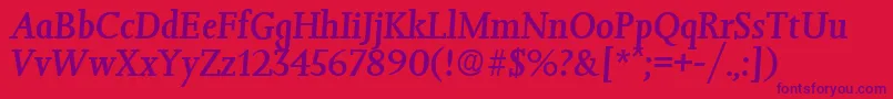 Шрифт JessicaMediumita – фиолетовые шрифты на красном фоне