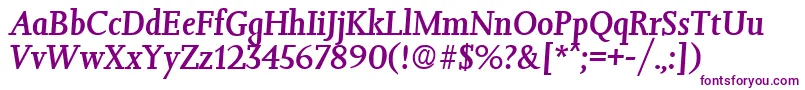 Шрифт JessicaMediumita – фиолетовые шрифты на белом фоне