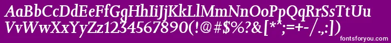 Шрифт JessicaMediumita – белые шрифты на фиолетовом фоне