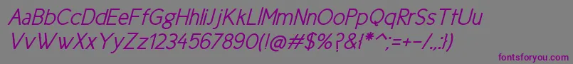 NewCicleGorditaItalic Font – Purple Fonts on Gray Background