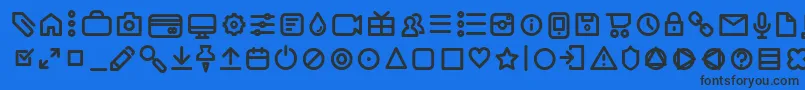 フォントAristaProIconsRegularTrial – 黒い文字の青い背景