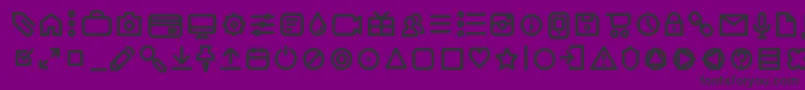 フォントAristaProIconsRegularTrial – 紫の背景に黒い文字