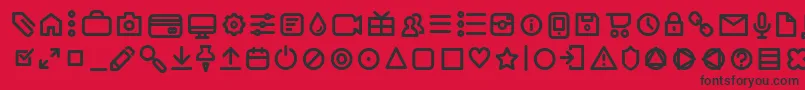 フォントAristaProIconsRegularTrial – 赤い背景に黒い文字