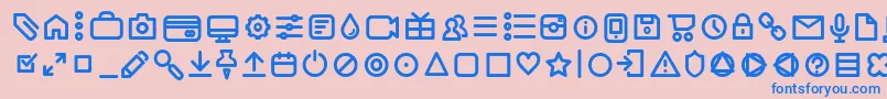 フォントAristaProIconsRegularTrial – ピンクの背景に青い文字