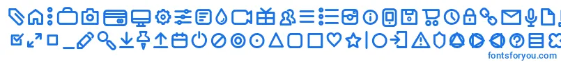 フォントAristaProIconsRegularTrial – 白い背景に青い文字