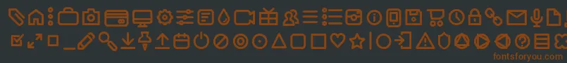 フォントAristaProIconsRegularTrial – 黒い背景に茶色のフォント