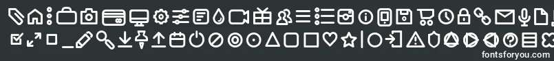 フォントAristaProIconsRegularTrial – 黒い背景に白い文字