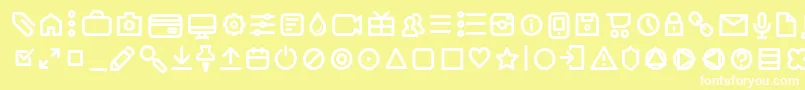 Czcionka AristaProIconsRegularTrial – białe czcionki na żółtym tle