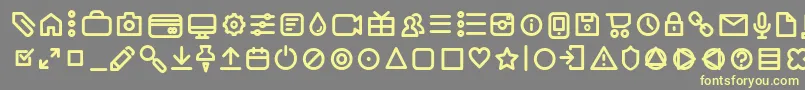 フォントAristaProIconsRegularTrial – 黄色のフォント、灰色の背景