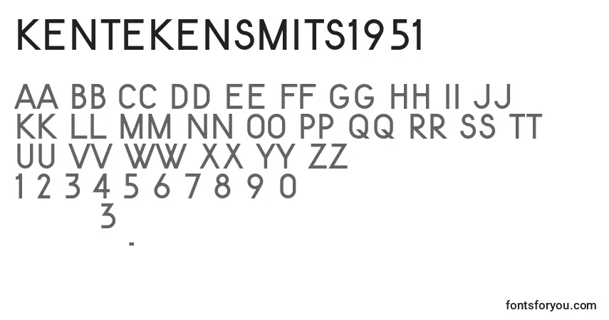 Czcionka KentekenSmits1951 – alfabet, cyfry, specjalne znaki