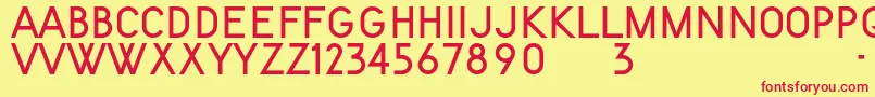 KentekenSmits1951 Font – Red Fonts on Yellow Background