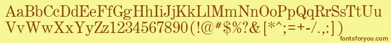 Century.Kz Font – Brown Fonts on Yellow Background