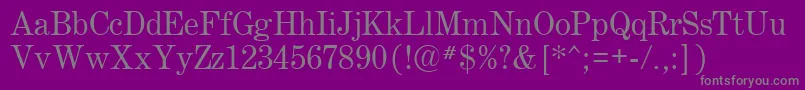 フォントCentury.Kz – 紫の背景に灰色の文字