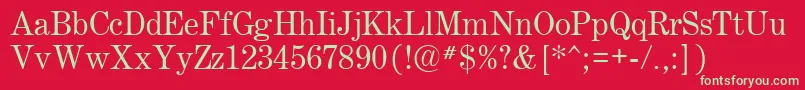 フォントCentury.Kz – 赤い背景に緑の文字