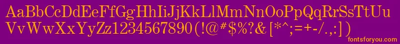 フォントCentury.Kz – 紫色の背景にオレンジのフォント