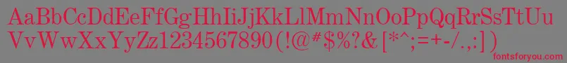 フォントCentury.Kz – 赤い文字の灰色の背景