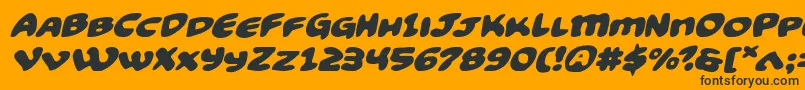 Funnypagesexpandital Font – Black Fonts on Orange Background