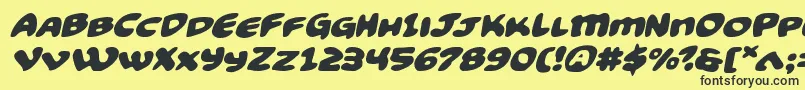 Funnypagesexpandital Font – Black Fonts on Yellow Background