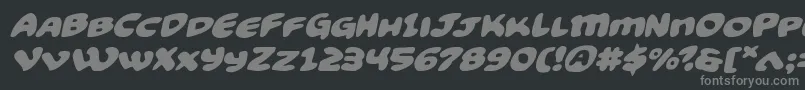 Шрифт Funnypagesexpandital – серые шрифты на чёрном фоне
