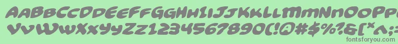 Funnypagesexpandital Font – Gray Fonts on Green Background