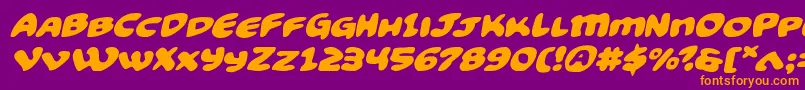 Funnypagesexpandital Font – Orange Fonts on Purple Background