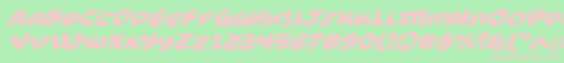 Funnypagesexpandital-fontti – vaaleanpunaiset fontit vihreällä taustalla