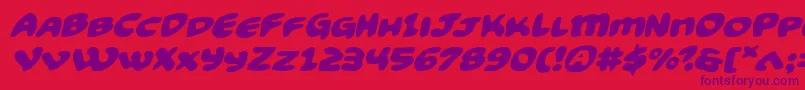 Funnypagesexpandital Font – Purple Fonts on Red Background