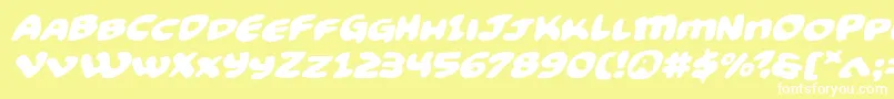 Funnypagesexpandital Font – White Fonts on Yellow Background