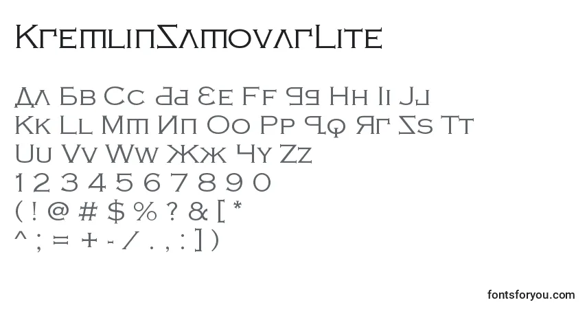 KremlinSamovarLite font – alphabet, numbers, special characters