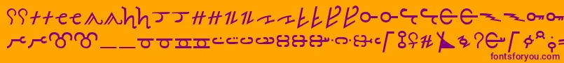 ThorassNormal-Schriftart – Violette Schriften auf orangefarbenem Hintergrund