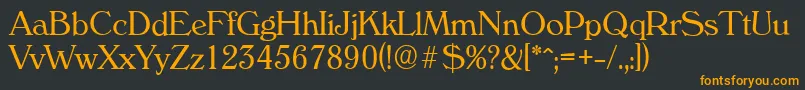 フォントVeronaserialLightRegular – 黒い背景にオレンジの文字