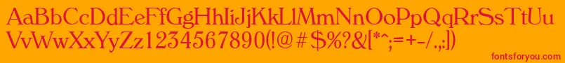 フォントVeronaserialLightRegular – オレンジの背景に赤い文字