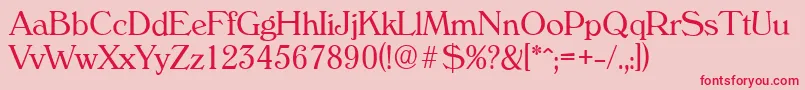 VeronaserialLightRegular Font – Red Fonts on Pink Background