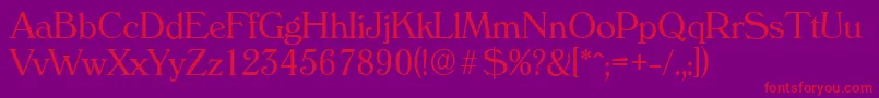 VeronaserialLightRegular Font – Red Fonts on Purple Background