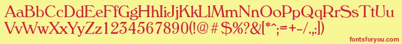 VeronaserialLightRegular Font – Red Fonts on Yellow Background