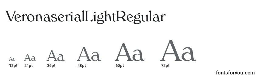 Tamanhos de fonte VeronaserialLightRegular