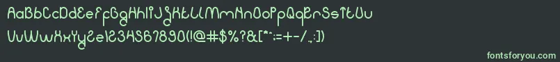 KissingTheRain-fontti – vihreät fontit mustalla taustalla
