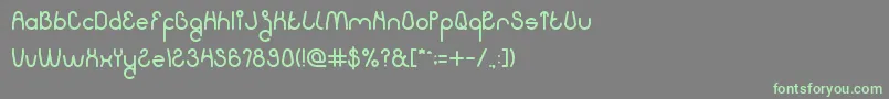 KissingTheRain-fontti – vihreät fontit harmaalla taustalla