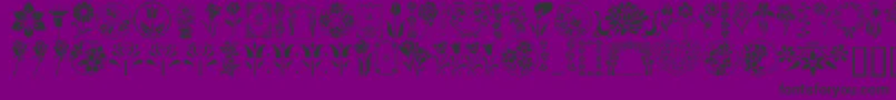 GeFloralStencils Font – Black Fonts on Purple Background