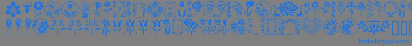 GeFloralStencils Font – Blue Fonts on Gray Background