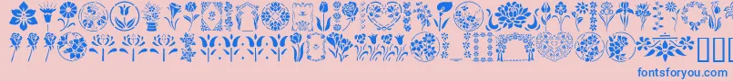 Шрифт GeFloralStencils – синие шрифты на розовом фоне