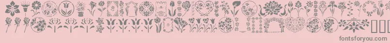 Czcionka GeFloralStencils – szare czcionki na różowym tle