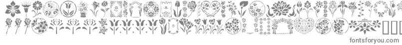 フォントGeFloralStencils – 灰色のフォント