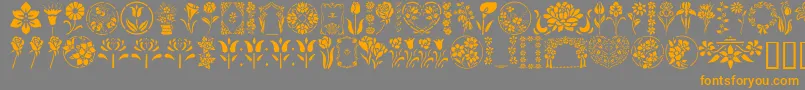 fuente GeFloralStencils – Fuentes Naranjas Sobre Fondo Gris